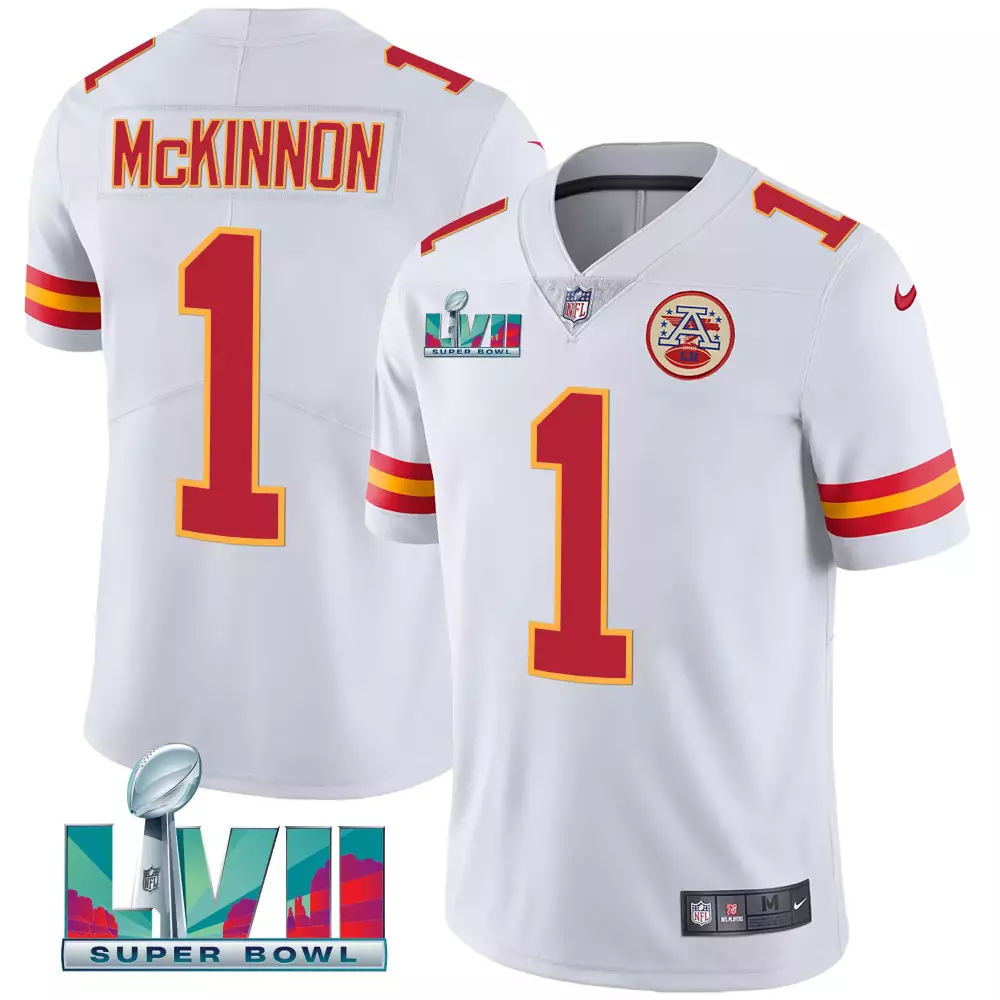 Jerick Mckinnon 1 Jersey White Super Bowl Lvii Kansas City Chiefs Men Player Alternate