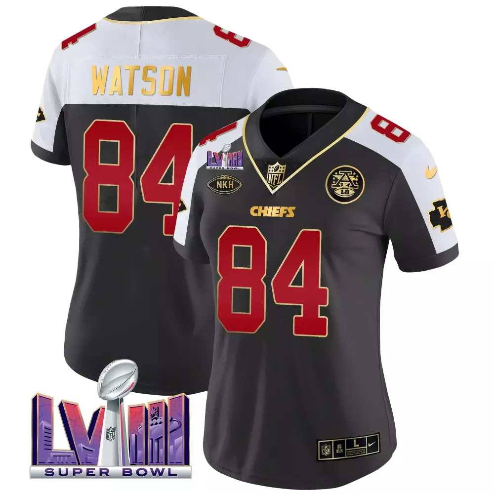 Tre Watson 84 Chiefs Jersey Black Super Bowl Lvii Nkh Lh Women Standard Split Design