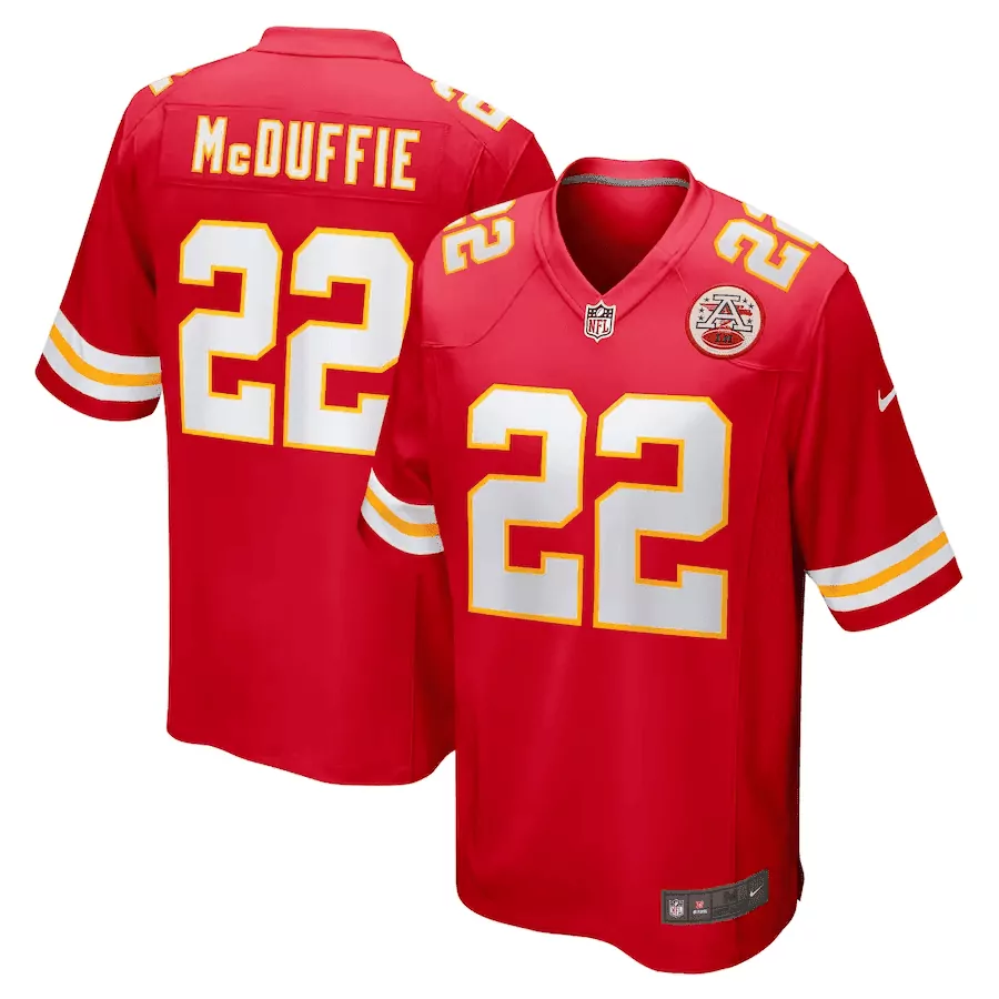 Trent Mcduffie 22 Jersey Red Kansas City Chiefs Afl 50th Anniversary Men Player White
