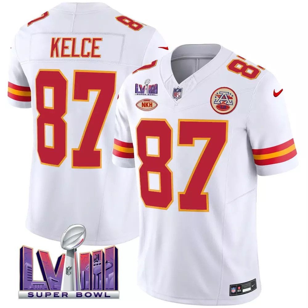 Travis Kelce 87 Jersey White Super Bowl Lvii Kansas City Chiefs 2023 Men Player Red