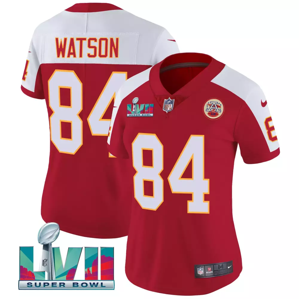 Tre Watson 84 Kansas City Chiefs Jersey Red Super Bowl Lvii AFC Champions Men White