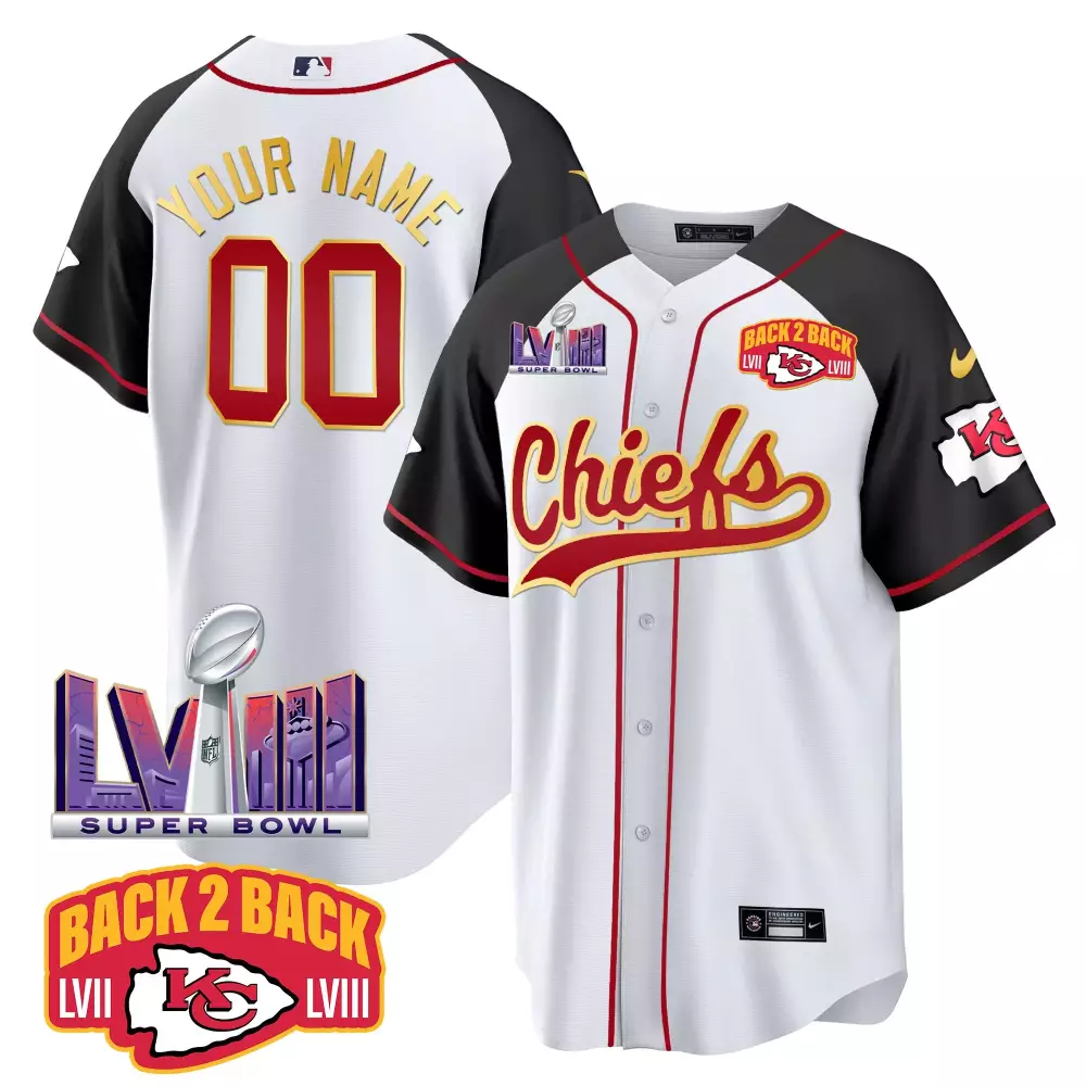 Custom Chiefs Jersey White Back 2 Super Bowl Champions Lvii Lviii Men Red Black All