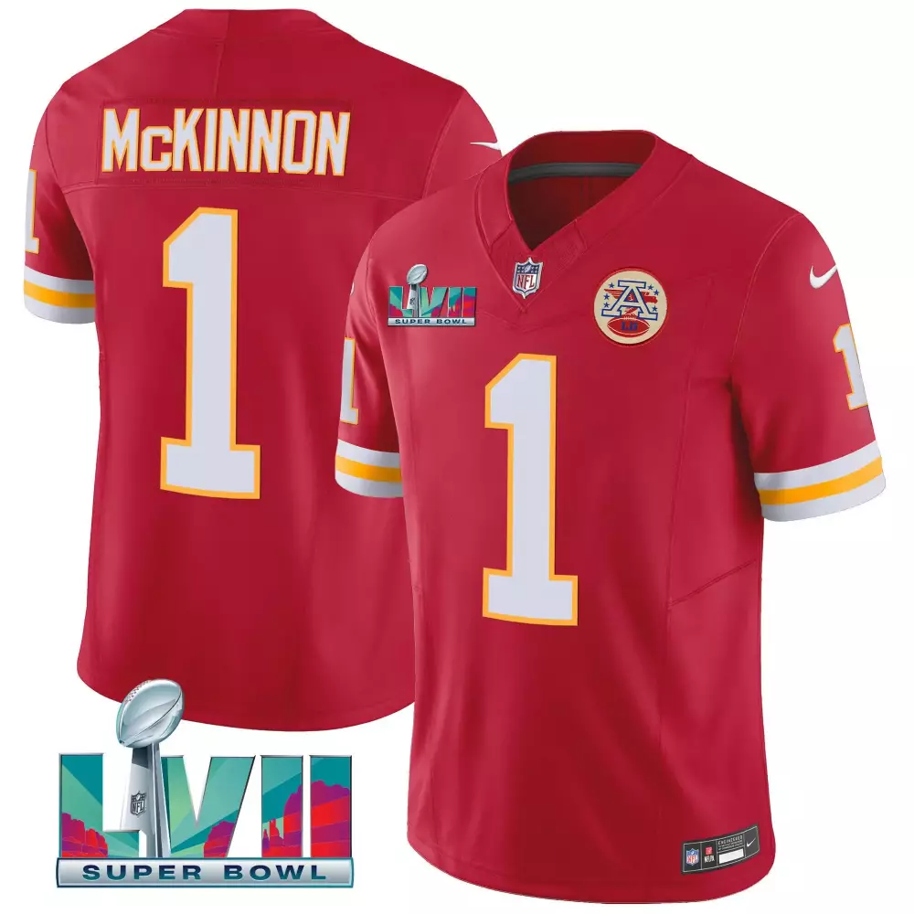 Jerick Mckinnon 1 Jersey Red Super Bowl Lvii Kansas City Chiefs Men White Gold Throwback