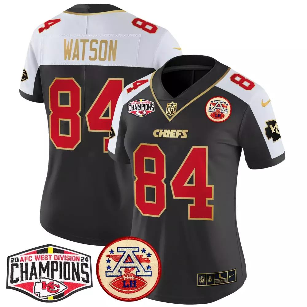 Justin Watson 84 Chiefs Jersey Black 2024 AFC West Division Champions Lh Men Alternate