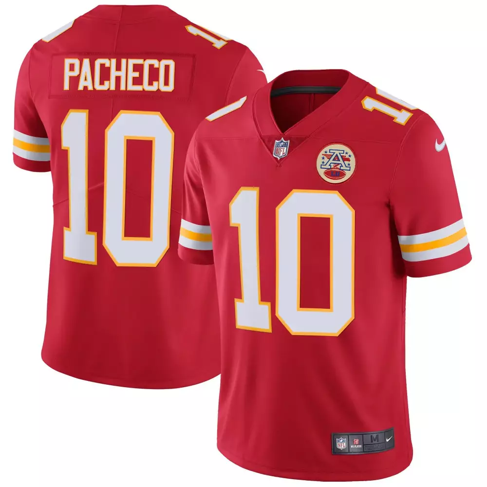 Isiah Pacheco 10 Jersey Red Kansas City Chiefs Men Player White Yellow Vapor All