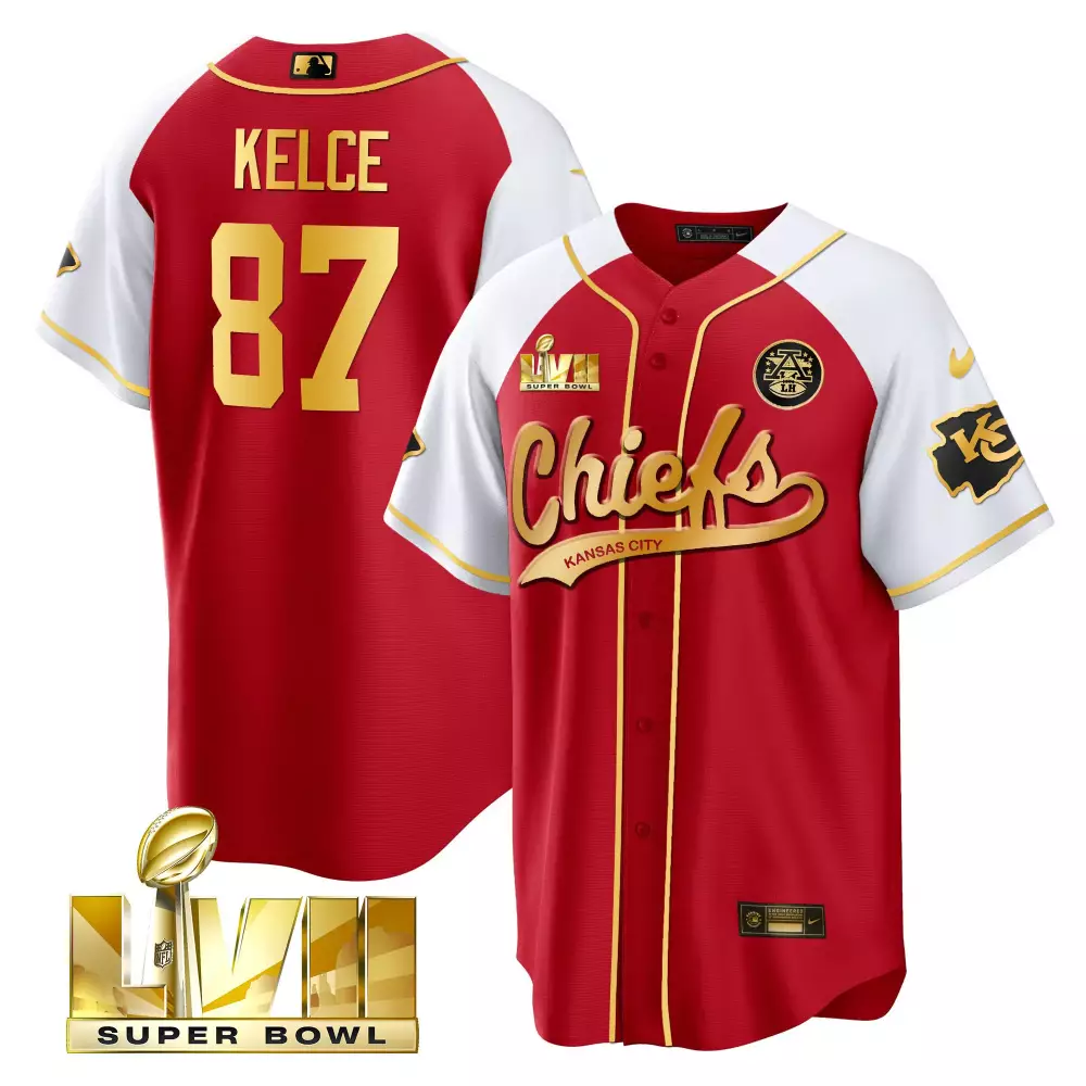 Travis Kelce 87 Jersey Red Super Bowl Lvii Champions Kansas City Chiefs Men White