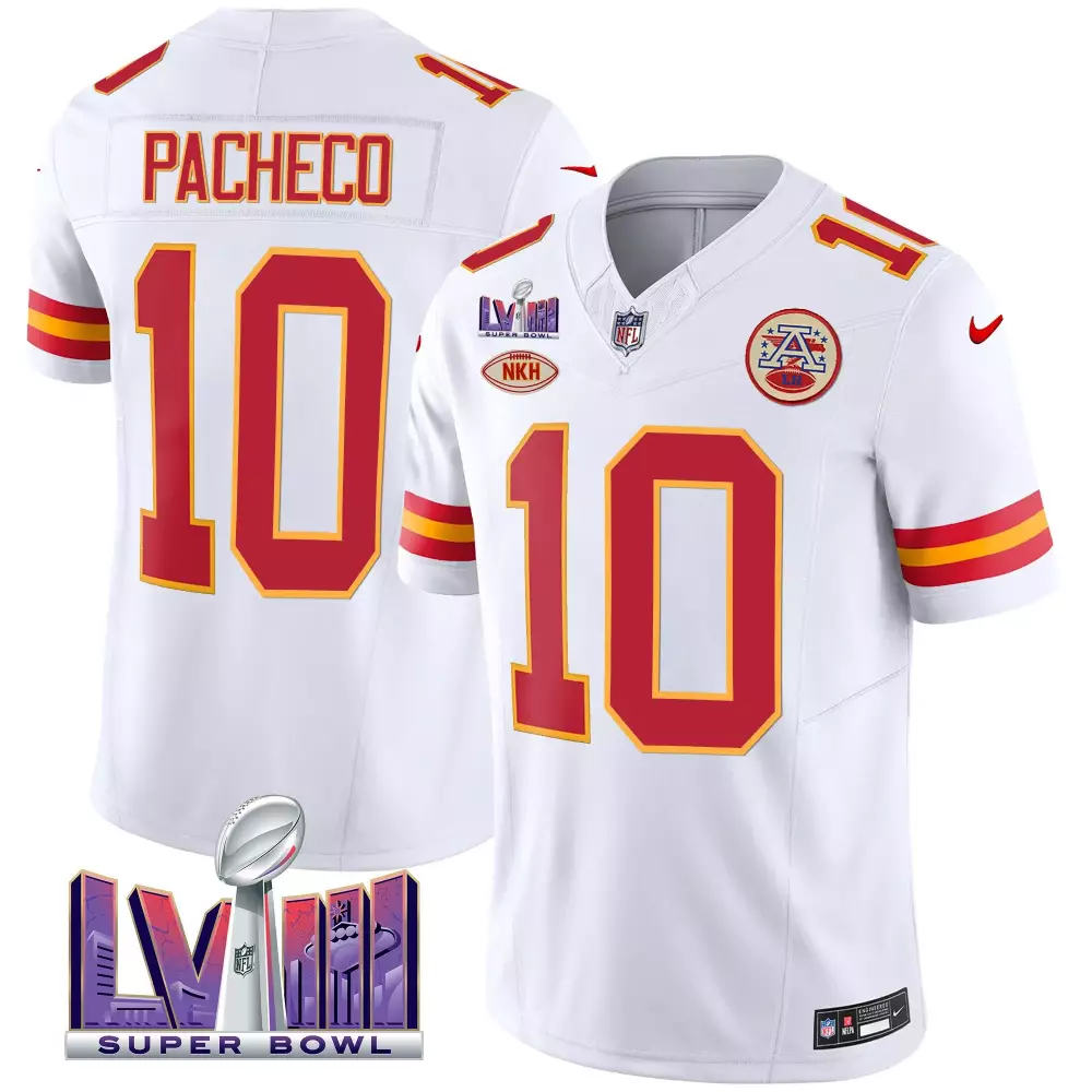 Isiah Pacheco 10 Jersey White Super Bowl Lviii Kansas City Chiefs Nkh Men Player