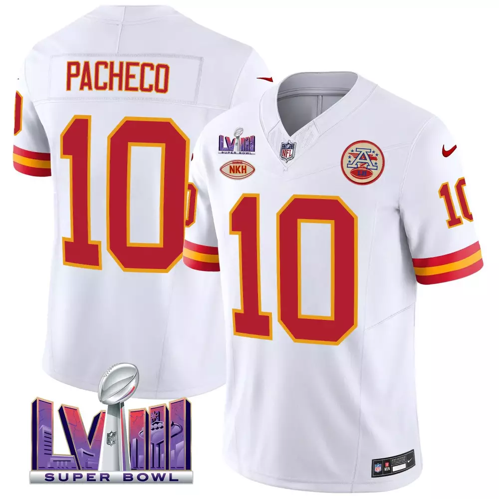 Isiah Pacheco 10 Jersey White Super Bowl Lvii Kansas City Chiefs Nkh Men Red Yellow