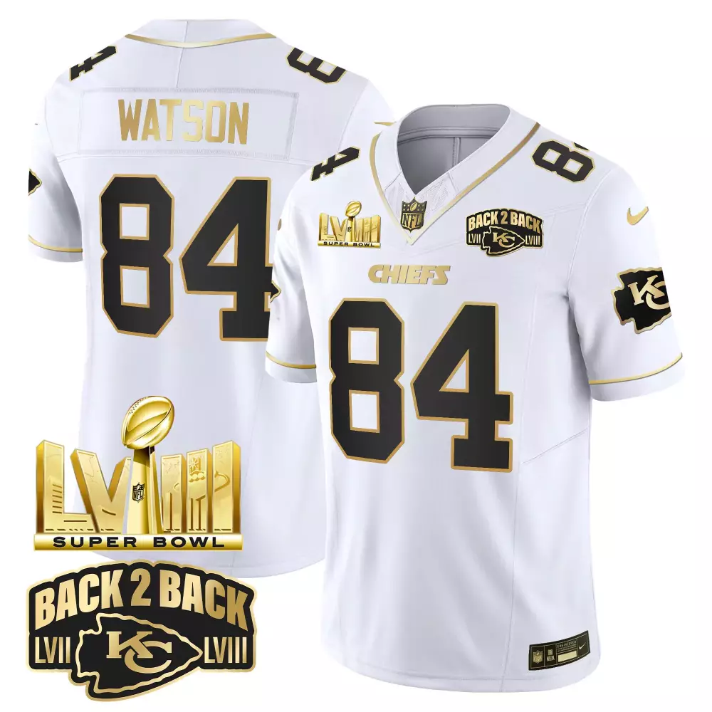 Justin Watson 84 Chiefs Jersey White Super Bowl Champions Lvii Lviii Men Alternate