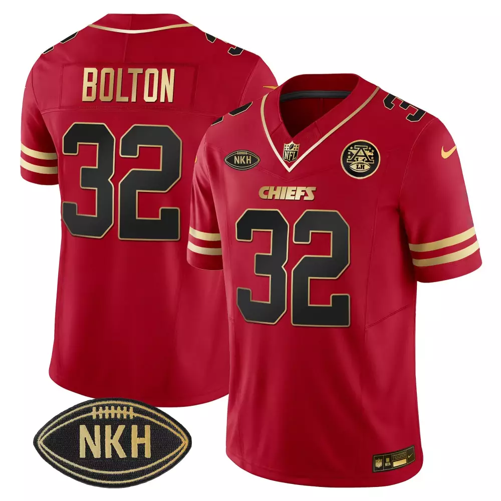Nick Bolton 32 Chiefs Jersey Red Nkh Men Gold Black Vapor Limited All Stitched