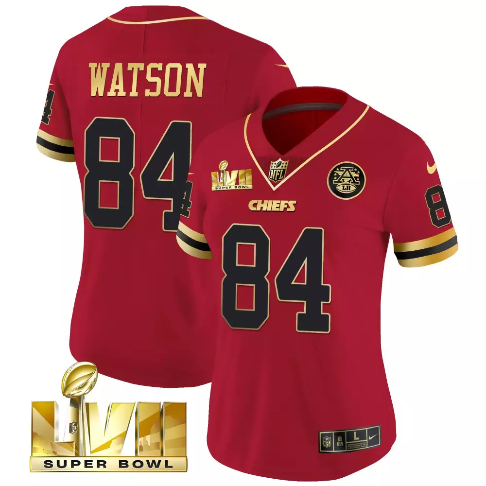 Tre Watson 84 Chiefs Jersey Red Super Bowl Lvii Men Gold Black Throwback Limited