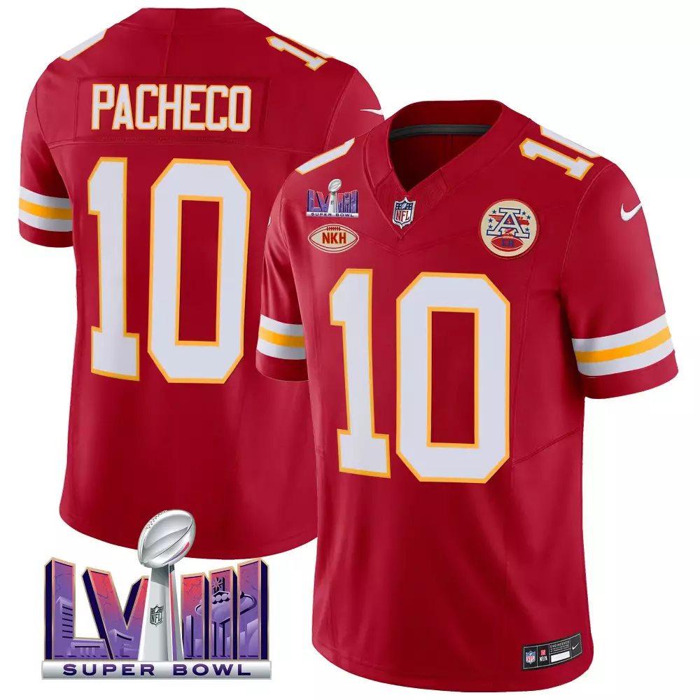 Isiah Pacheco 10 Jersey Red Super Bowl Lviii Champions Kansas City Chiefs Nkh Men