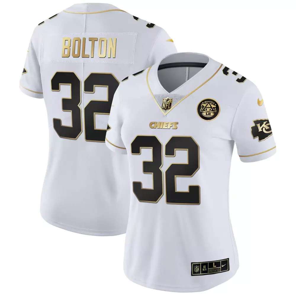 Nick Bolton 32 Chiefs Jersey White Kansas City Team Women Standard Black Gold All