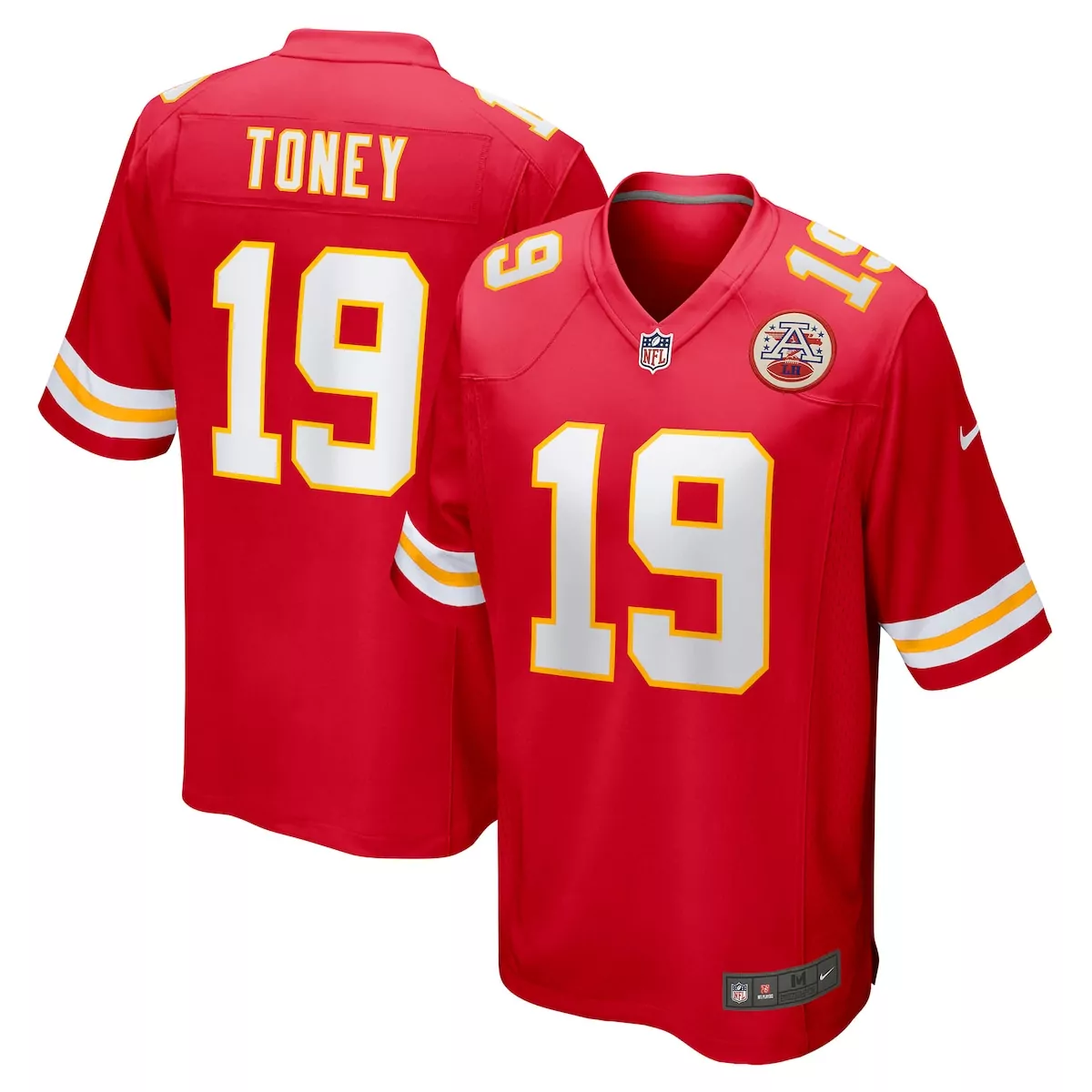 Kadarius Toney 19 Jersey Red Kansas City Chiefs Men Player Yellow White Game