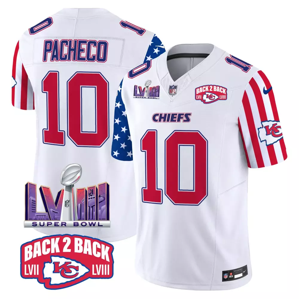 Isiah Pacheco 10 Jersey White Super Bowl Lviii Kansas City Chiefs Champions Lvii 2023
