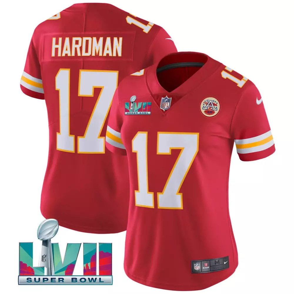 Mecole Hardman 17 Jersey Red Super Bowl Lvii Kansas City Chiefs Men Short Sleeve