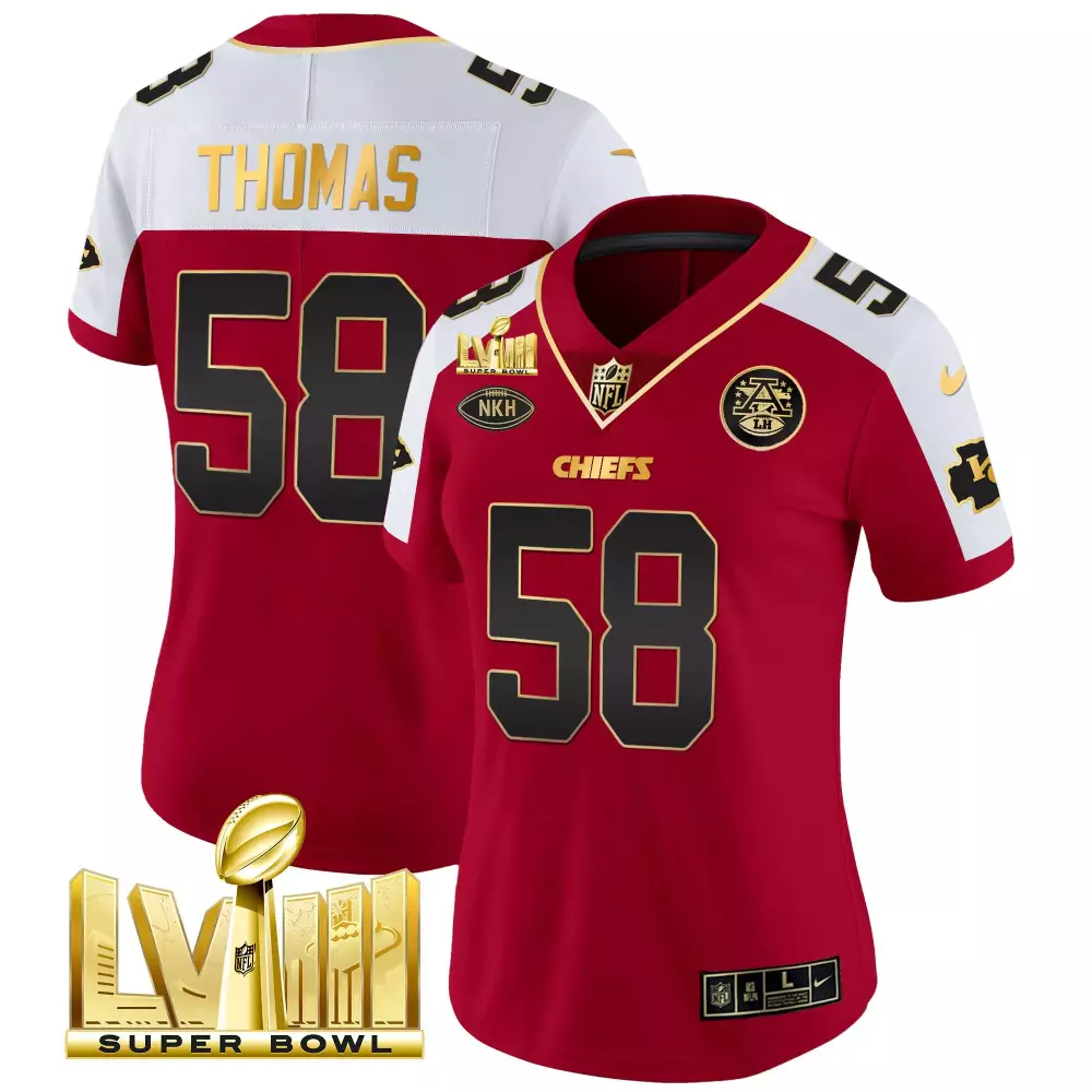 Derrick Thomas 58 Chiefs Jersey Red Super Bowl Lviii Nkh 2023 Men Player White Black