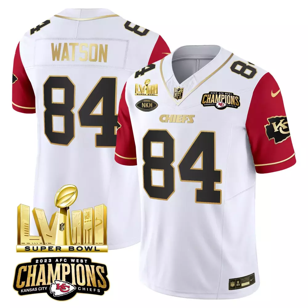 Justin Watson 84 Jersey White Super Bowl Lvii Champions Kansas City Chiefs 2023 AFC West