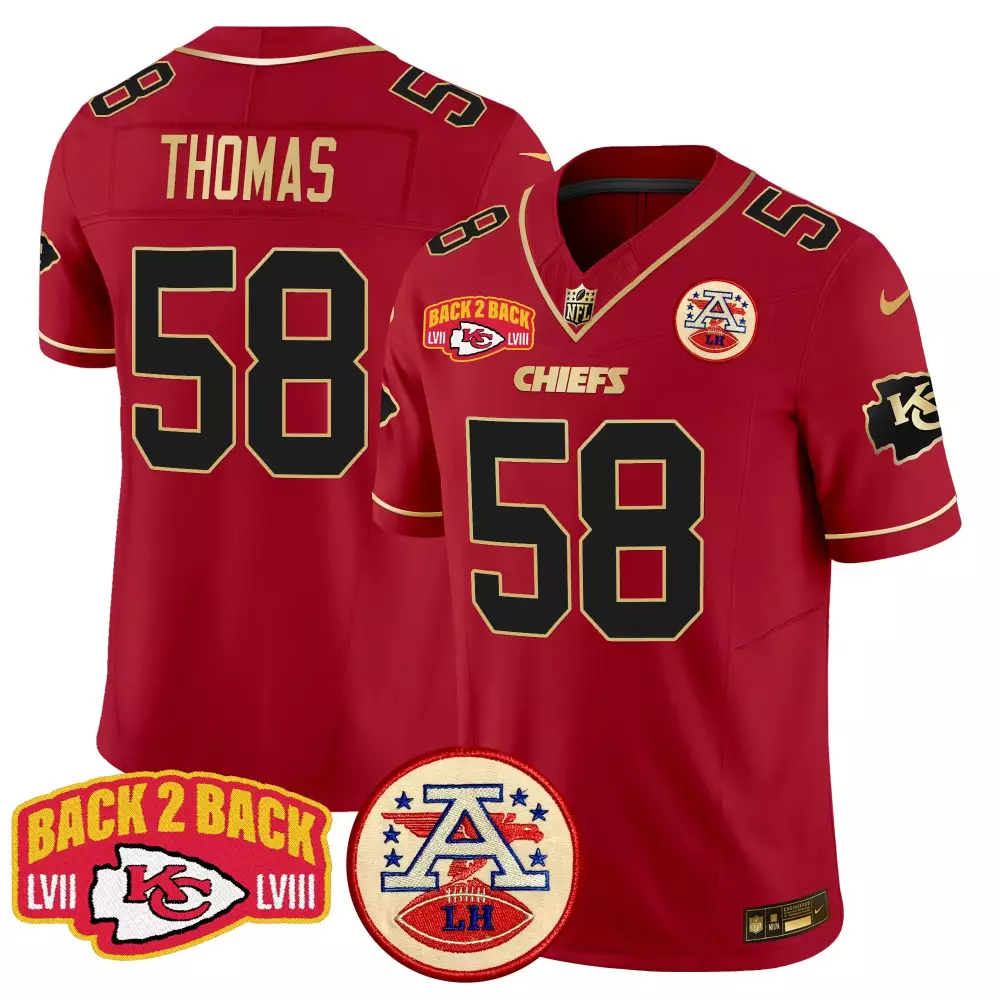 Derrick Thomas 58 Chiefs Jersey Red Super Bowl Lviii Champions Lvii Men Team Gold