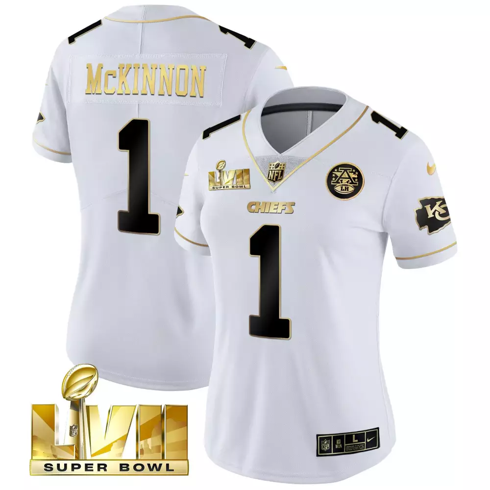 Jerick Mckinnon 1 Chiefs Jersey White Super Bowl Lvii 2023 Men Sport Alternate Gold
