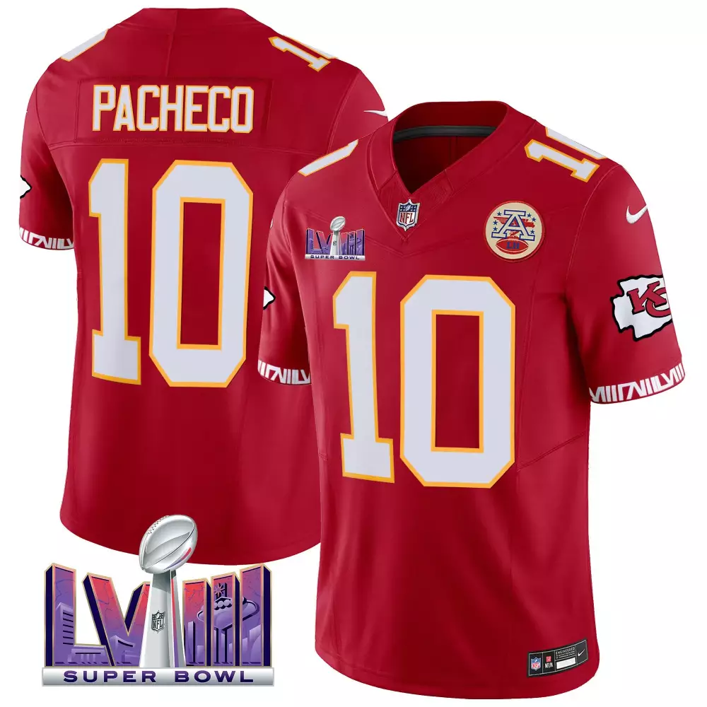 Isiah Pacheco 10 Jersey Red Super Bowl Lvii Kansas City Chiefs 2023 Men Player White