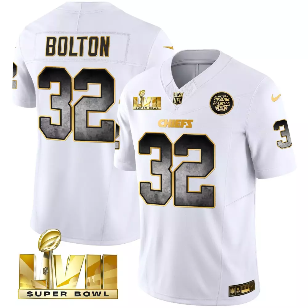 Nick Bolton 32 Chiefs Jersey White Super Bowl Lvii Men Black Gold Vapor All Stitched
