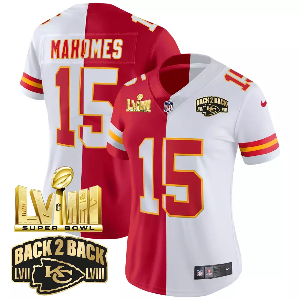 Mahomes Back 15 Jersey Red To Kansas City Chiefs Super Bowl Lvii Lviii 2023 Men Split