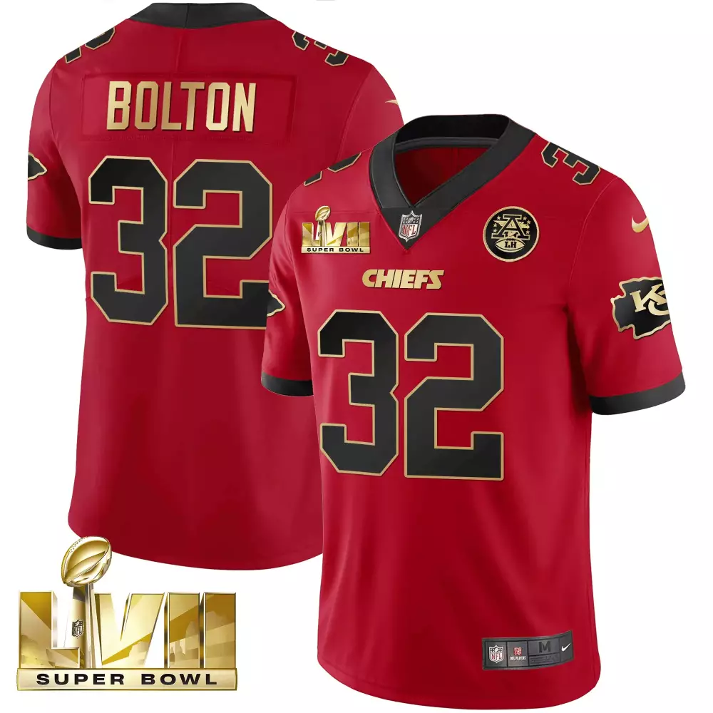 Nick Bolton 32 Chiefs Jersey Red Super Bowl Lvii 2023 Men Player Black Gold Vapor