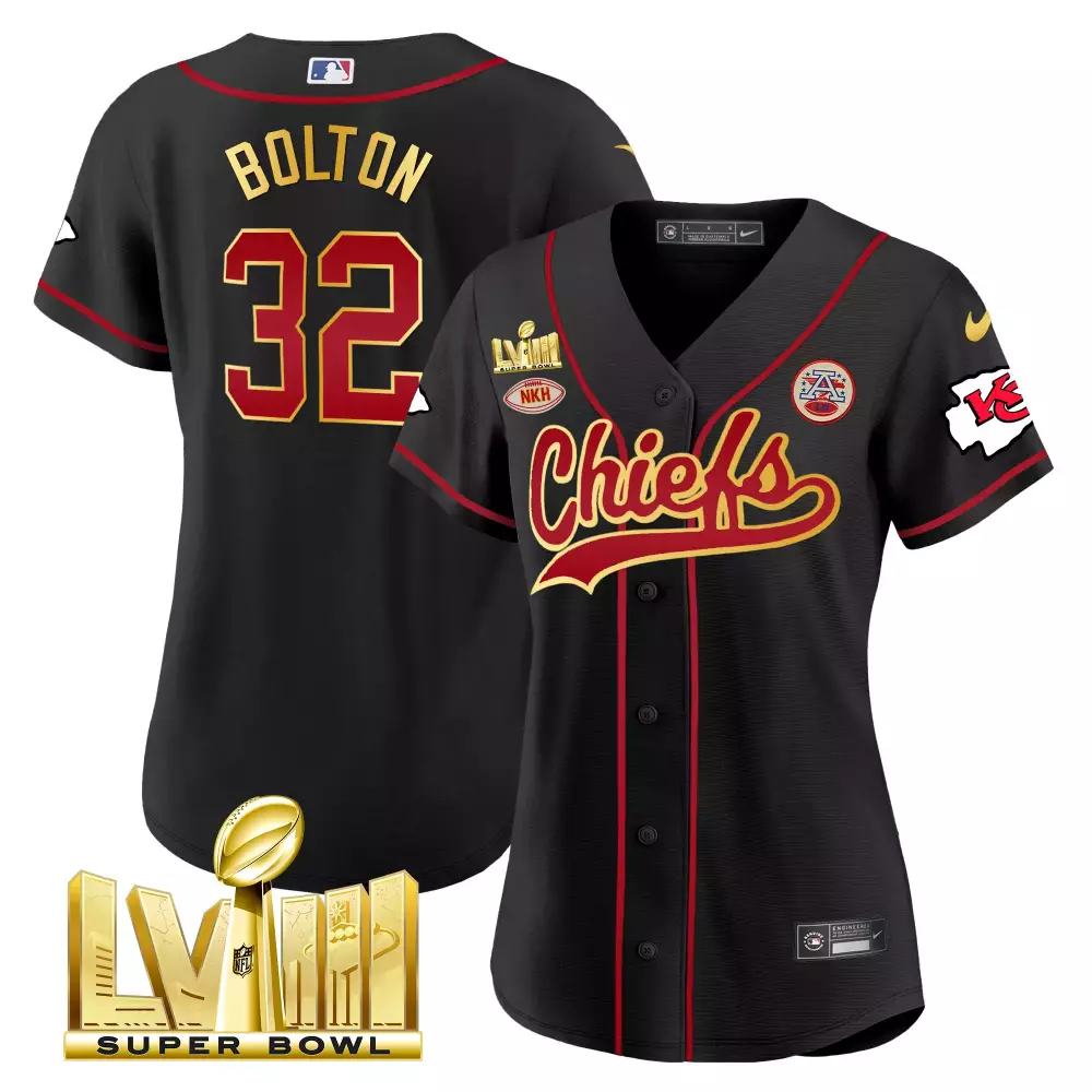 Nick Bolton 32 Chiefs Jersey Black Super Bowl Lviii Nkh Men Red Gold Stitched