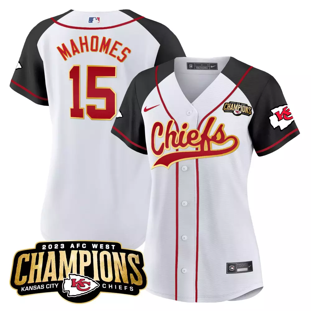 Patrick Mahomes 15 Jersey White 2023 AFC West Champions Kansas City Chiefs Men Red