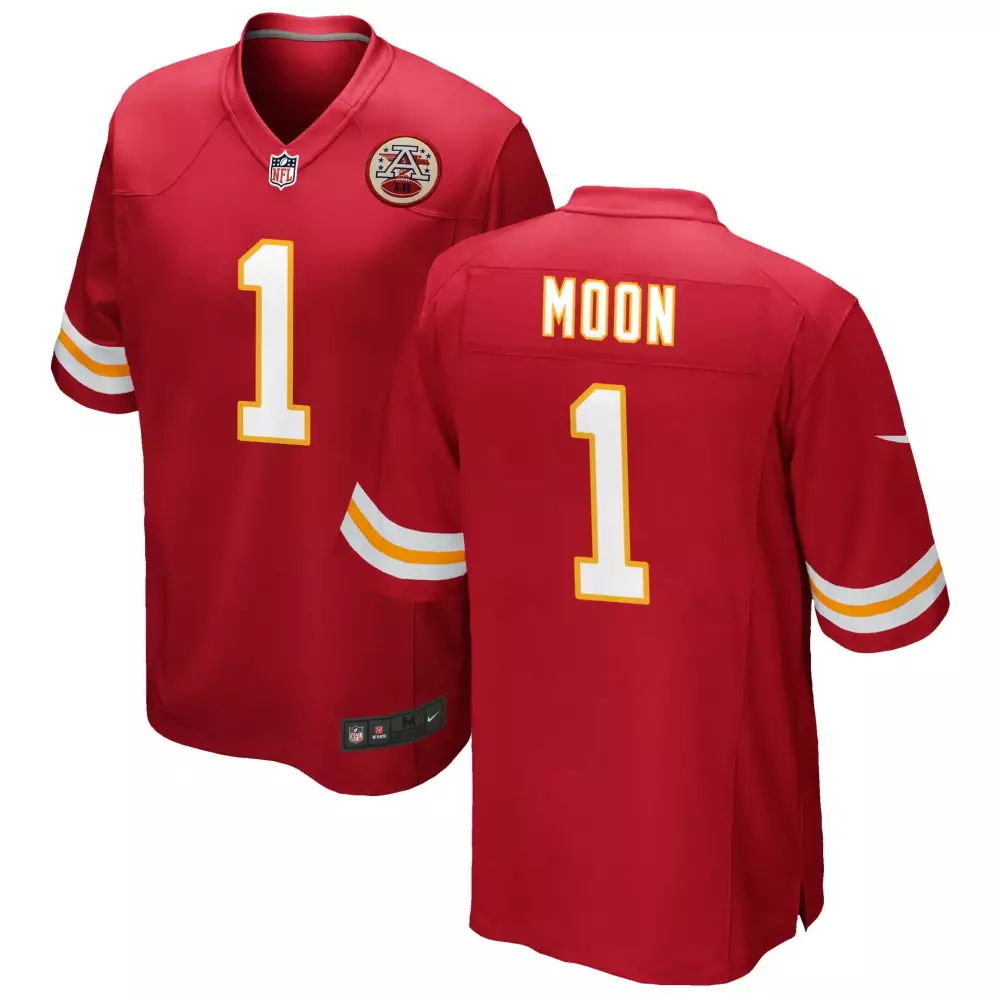 Warren Moon 1 Kansas City Chiefs Jersey Red Afl Men Player White Yellow All Stitched