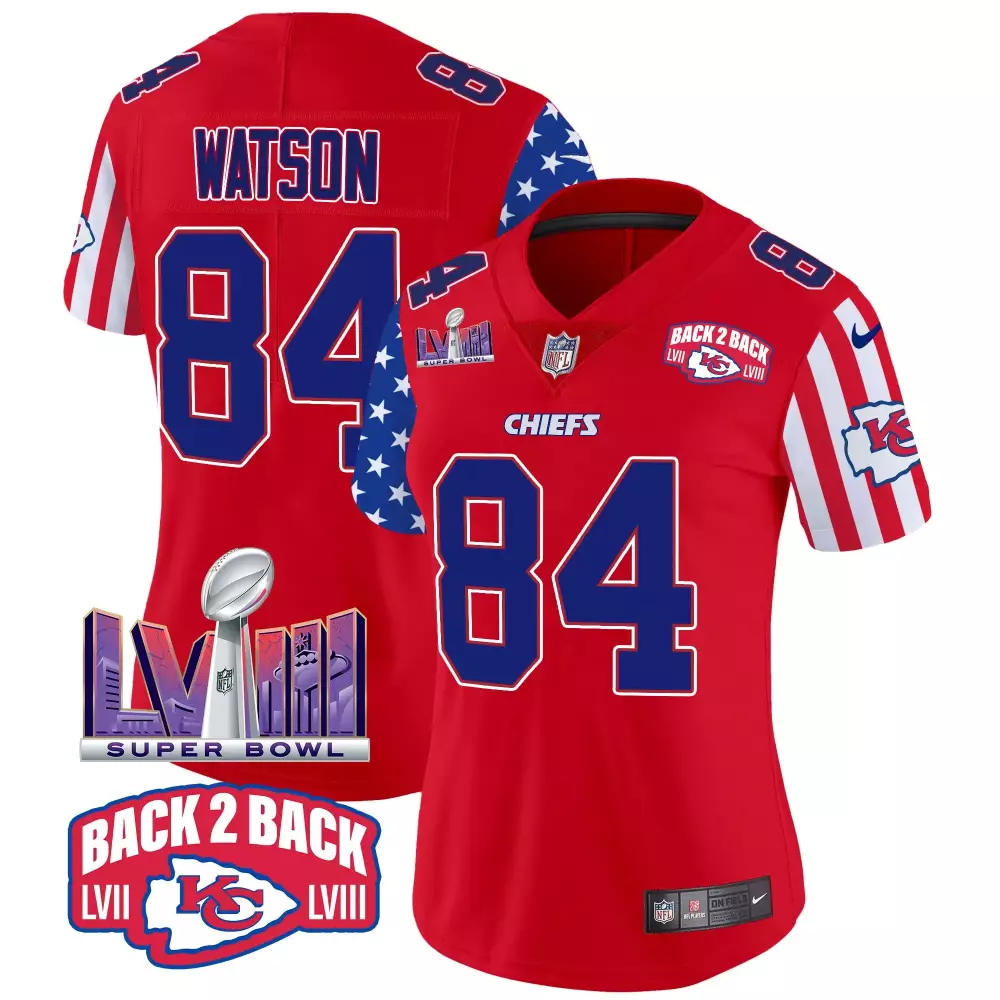 Justin Watson 84 Chiefs Jersey Red Super Bowl Champions Lvii Lviii 2023 Men Player