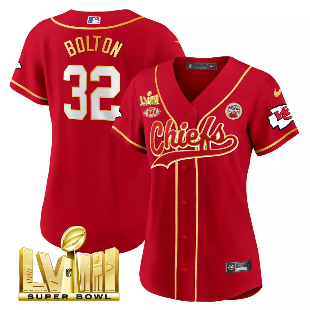 Nick Bolton 32 Kansas City Chiefs Jersey Red Super Bowl Lvii Champions 2023 Men Gold