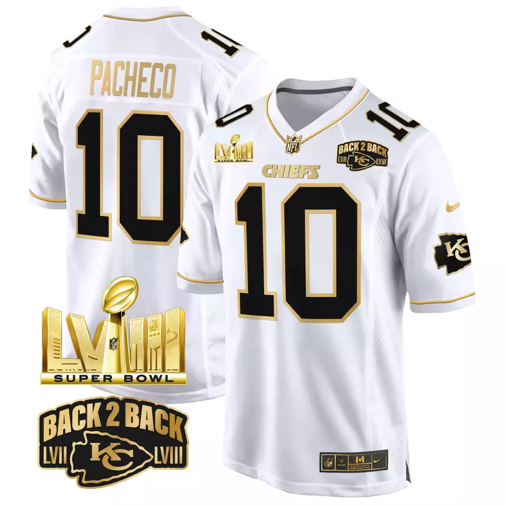Isiah Pacheco 10 Chiefs Jersey White Super Bowl Champions Lvii Lviii 2023 Men Black