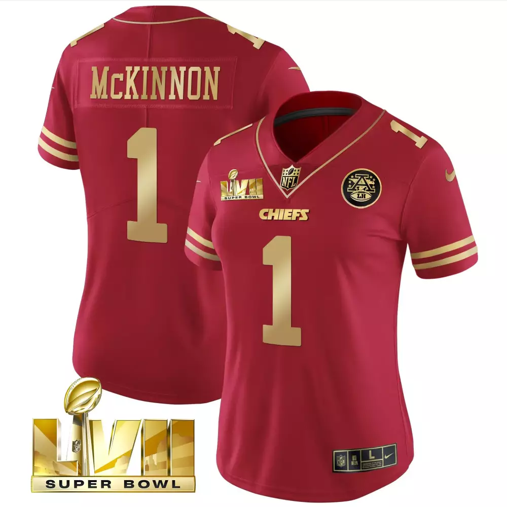 Jerick Mckinnon 1 Chiefs Jersey Red Super Bowl Lvii 2021 Men NFL Gold Vapor All Stitched