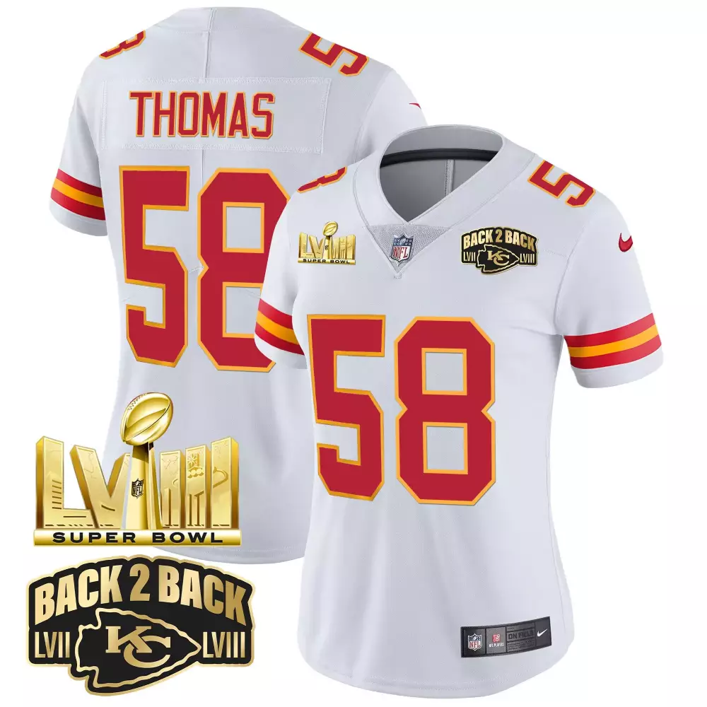Derrick Thomas 58 Jersey White Super Bowl Champions Kansas City Chiefs Lvii Lviii 2023