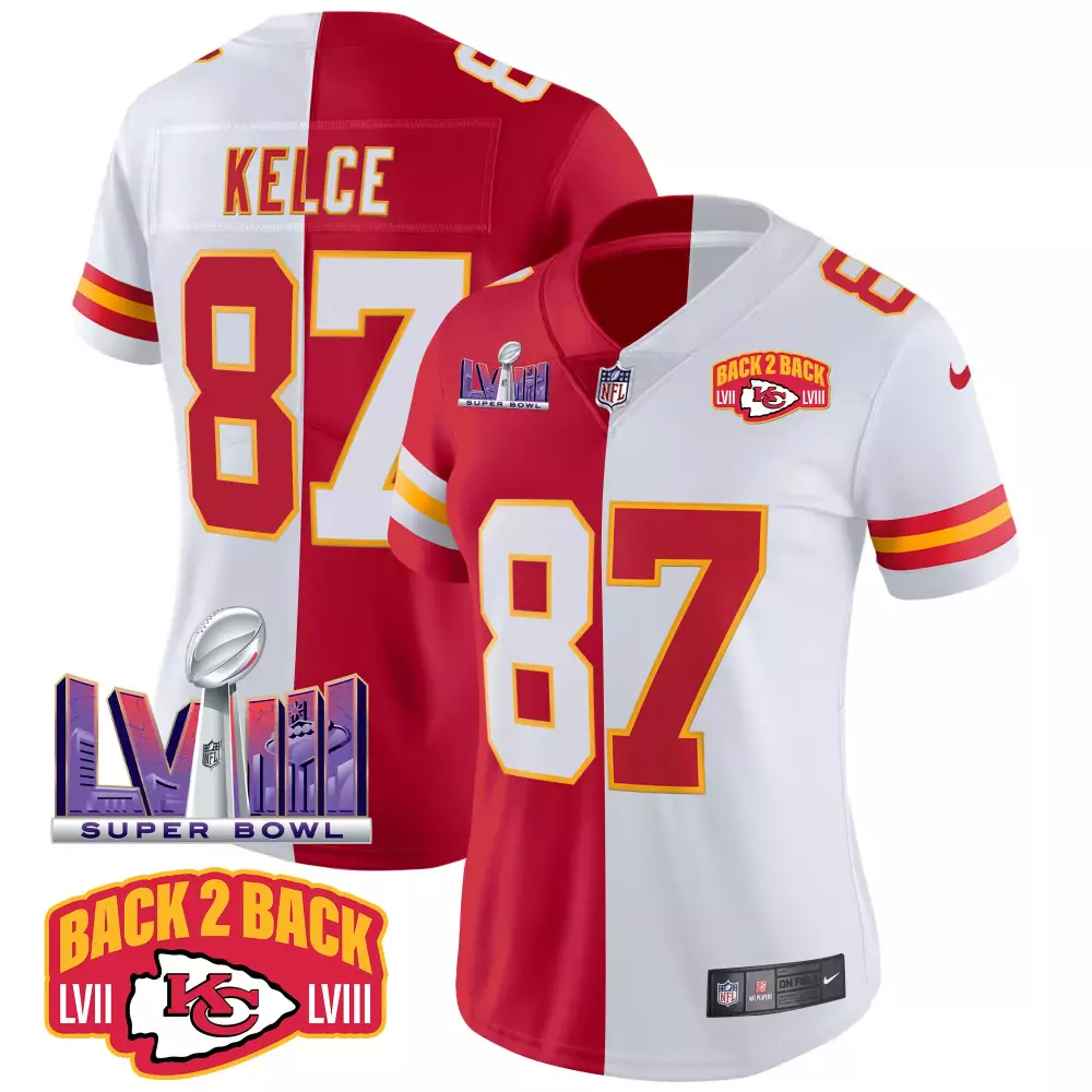Travis Kelce 87 Jersey Red Super Bowl Lviii Champions Kansas City Chiefs 2023 Men