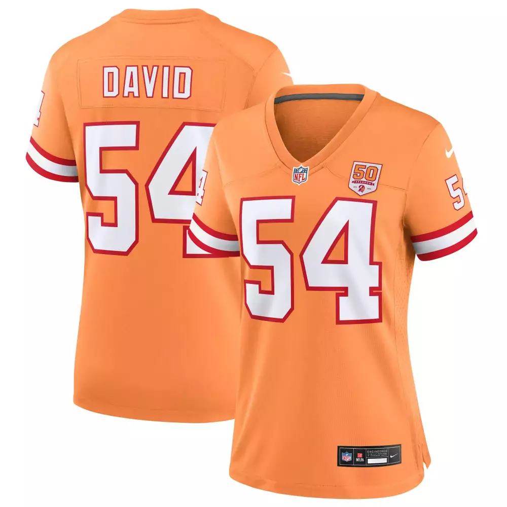 Lavonte David 54 Jersey Orange Tampa Bay Buccaneers 50th Anniversary Women Nike Game