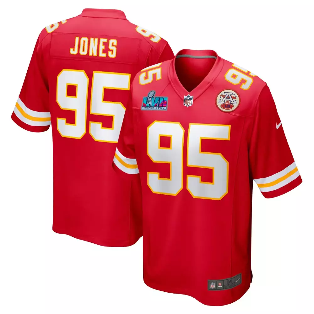 Chris Jones 95 Kansas City Chiefs Jersey Red Super Bowl Lvii Men Standard Yellow