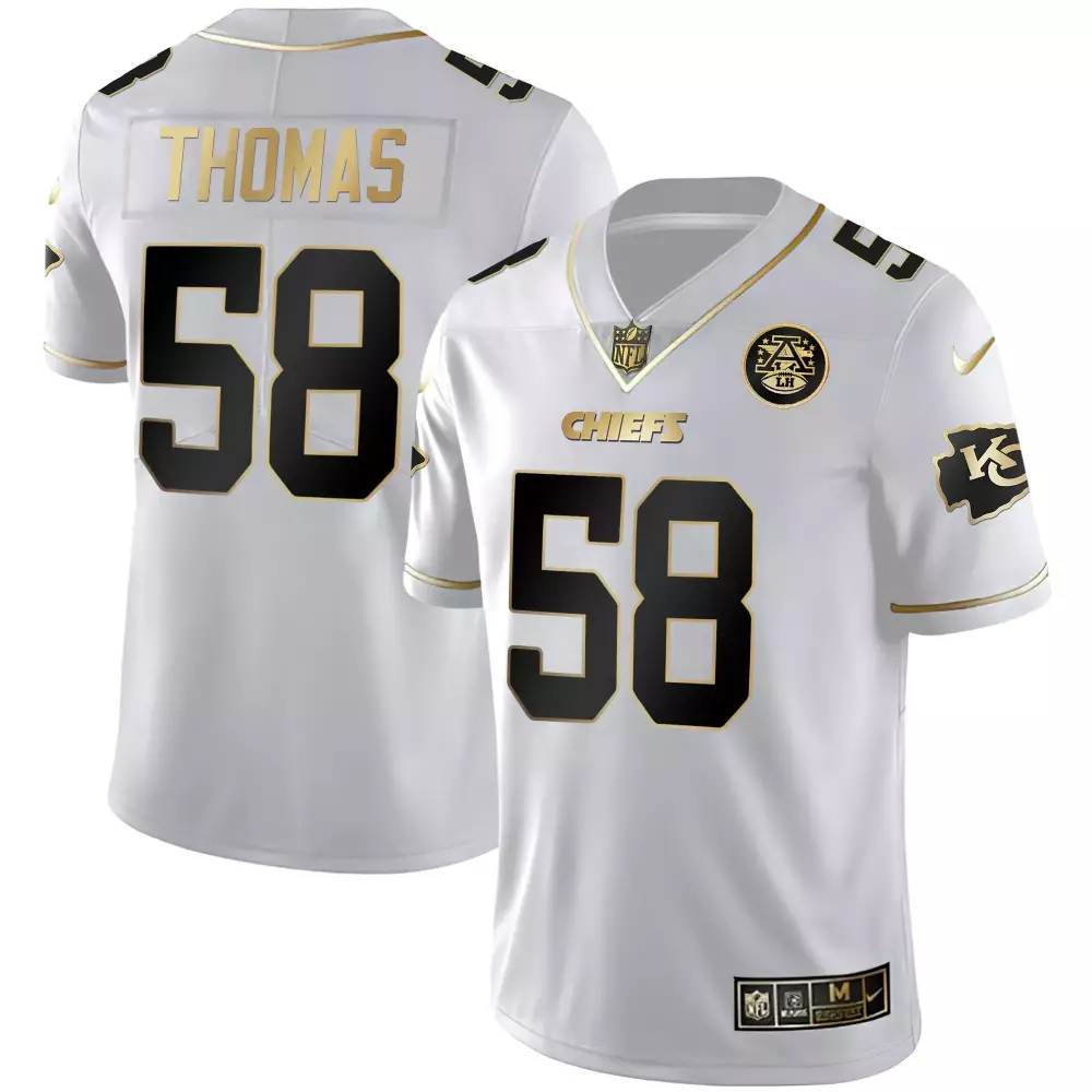 Derrick Thomas 58 Chiefs Jersey White 40th Anniversary Lh Men Full Button Alternate