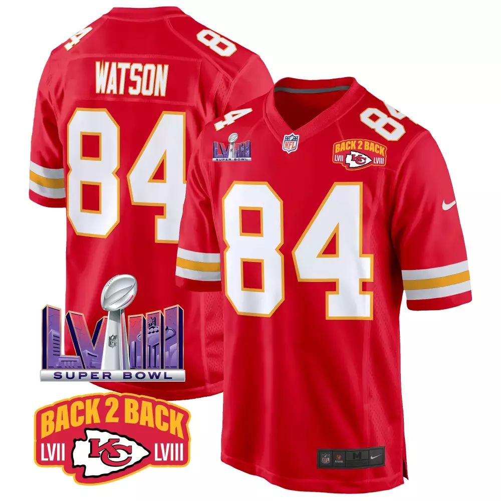 Justin Watson 84 Jersey Red Back 2 Kansas City Chiefs Super Bowl Lvii Champions Lviii 2023