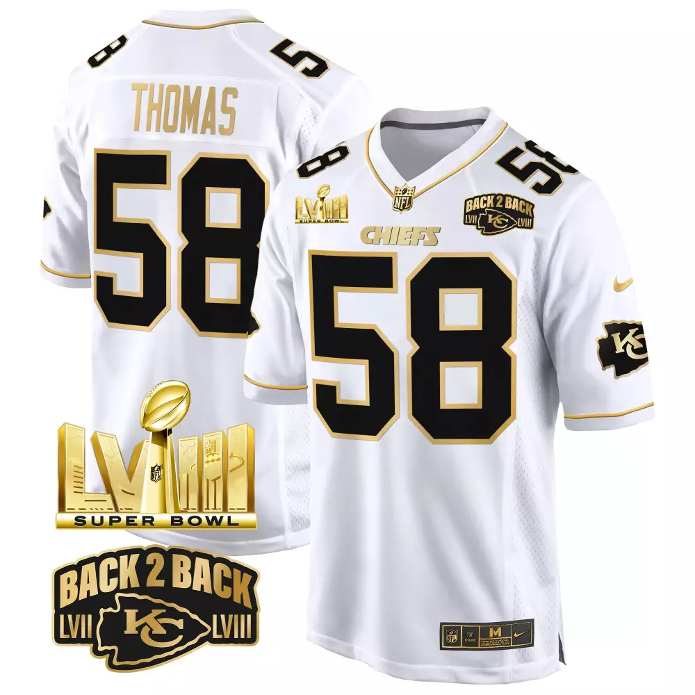 Derrick Thomas 58 Jersey White Super Bowl Champions Kansas City Chiefs Lvii Lviii