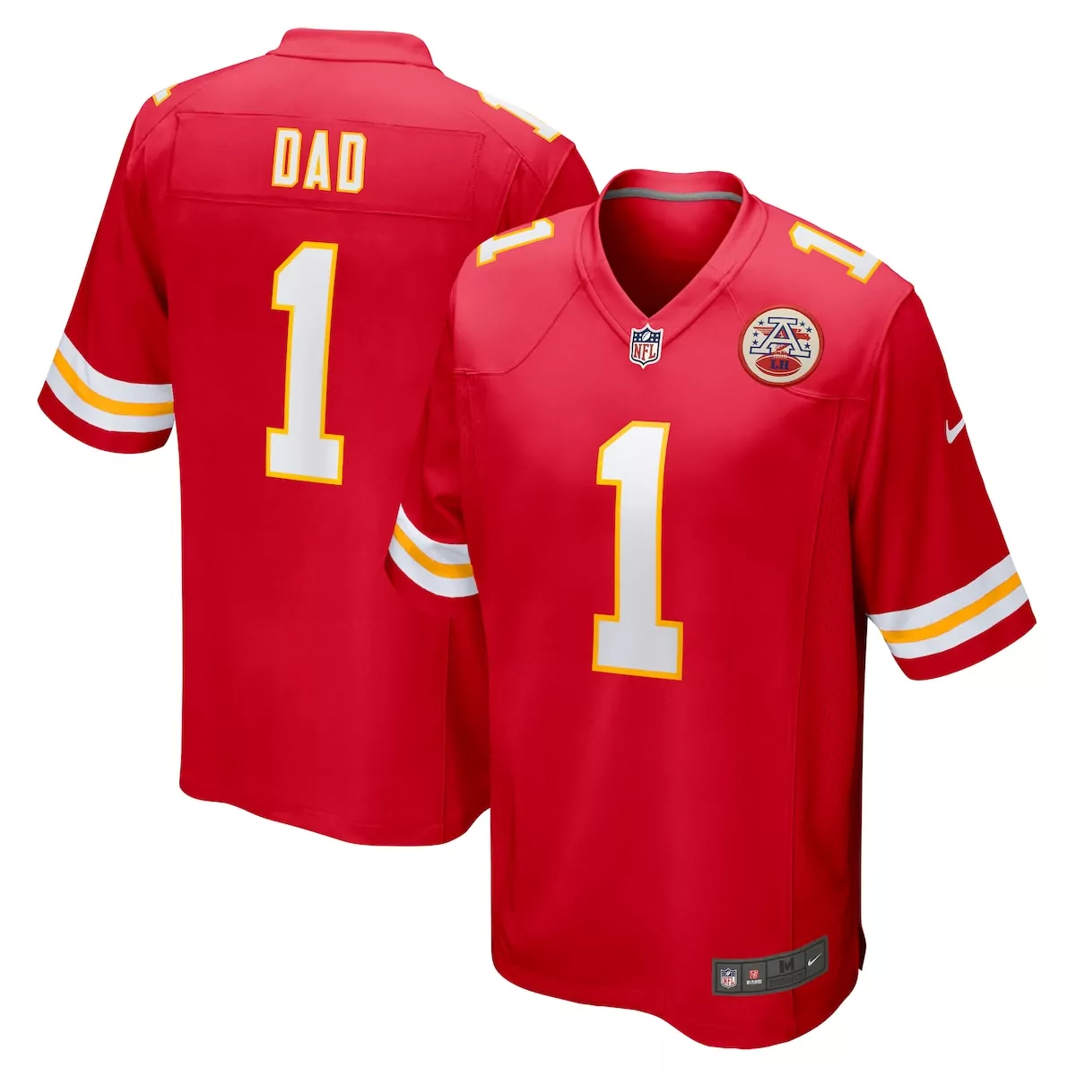 Dad 1 Kansas City Chiefs Jersey Red Afl Men Standard White Yellow Game