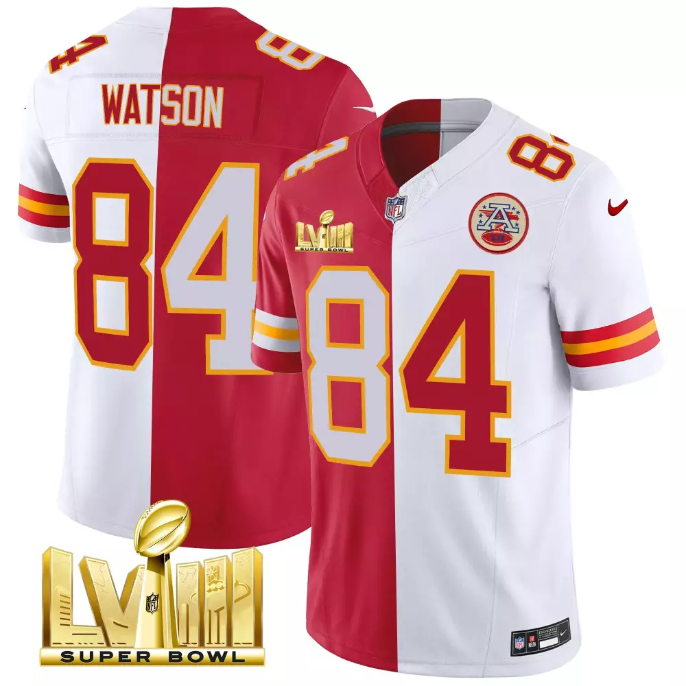 Justin Watson 84 Jersey Red Super Bowl Lviii Kansas City Chiefs Men Split Design