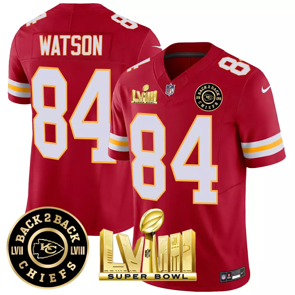 Justin Watson 84 Jersey Red Back 2 Chiefs Kansas City Super Bowl Lvii Lviii Men Player