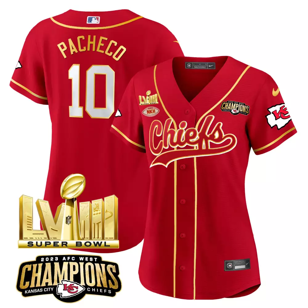 Isiah Pacheco 10 Jersey Red Super Bowl Champions Kansas City Chiefs Lvii AFC West 2023