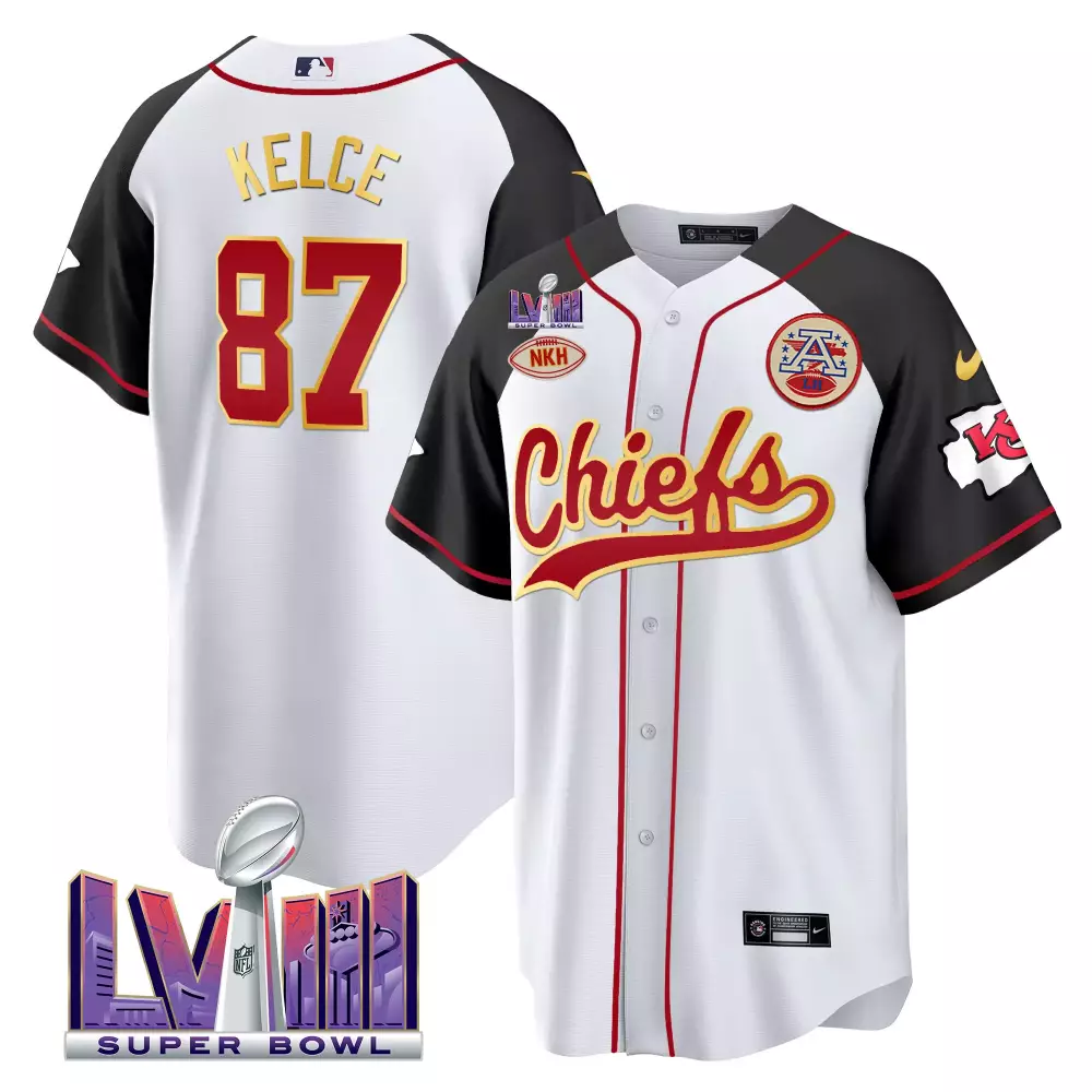 Kelce Lvii 87 Chiefs Jersey White Super Bowl Nkh Men Red Black Gold All Stitched