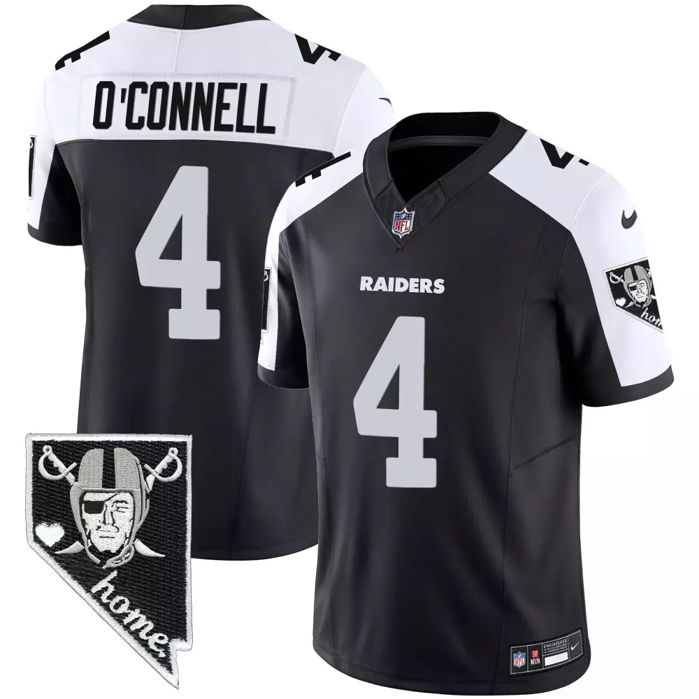 Aidan Oconnell 4 Raiders Jersey Black Nevada Home Men Authentic White Alternate Vapor