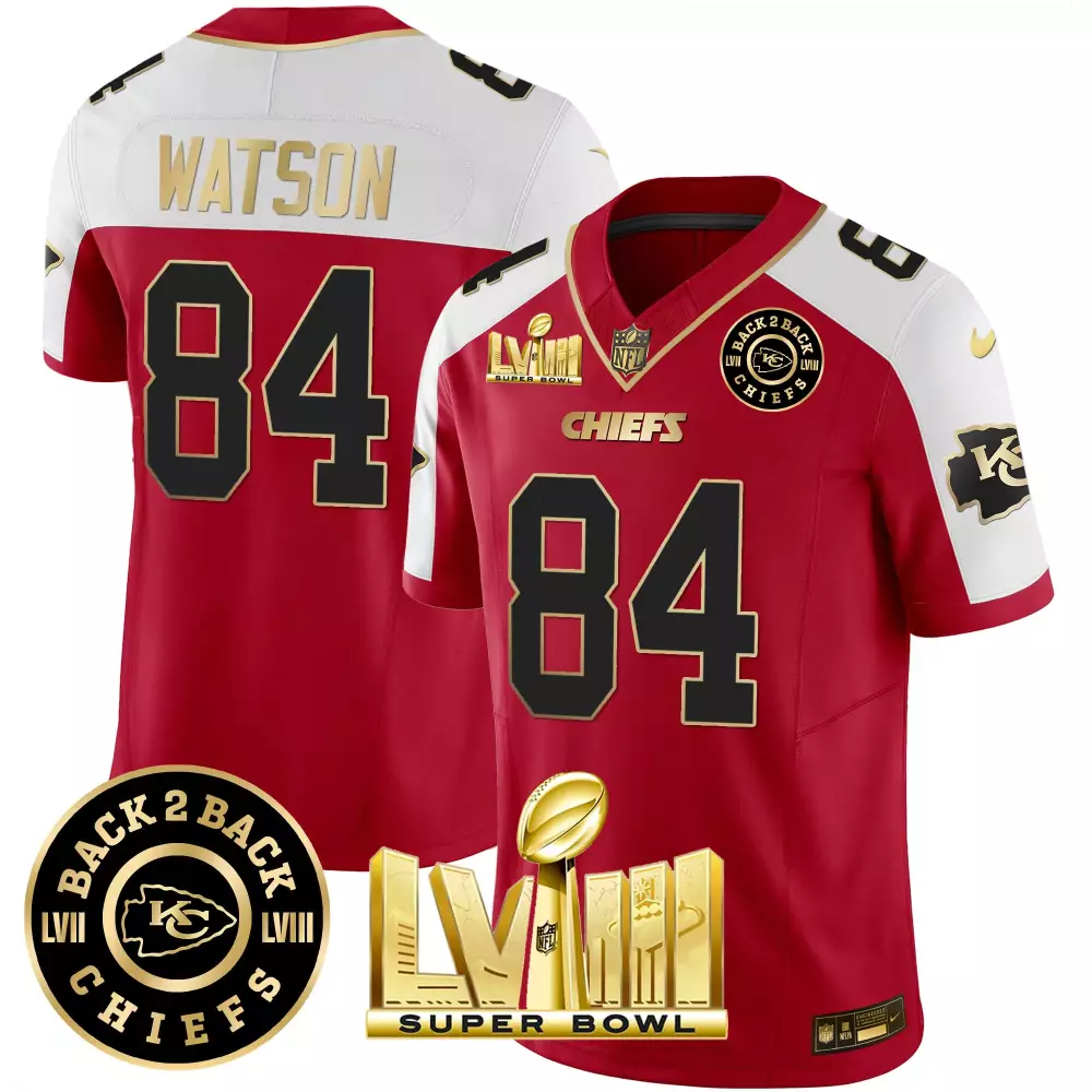 Watson Lviii 84 Chiefs Jersey Red Super Bowl Lvii & Champions Men Player Alternate