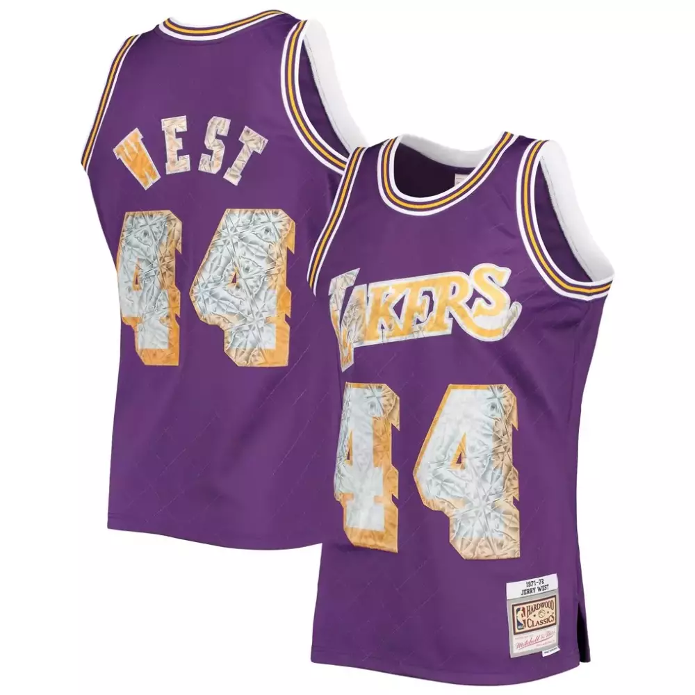 Jerry West 44 Los Angeles Lakers Jersey Purple 1971-72 Mitchell Ness Hardwood Classics